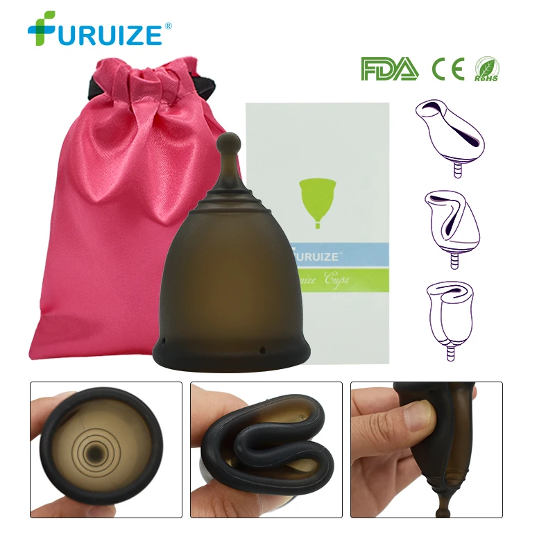 

Black Copa menstrual Cup Feminine Hygiene Menstrual Cup Medical Grade Silicone Period Cup Copa menstrual Lady Cup Health Care