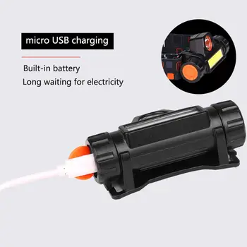 

1pc Mini USB Rechargeable Headlight Flashlight Camping Night Fishing Light