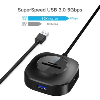 

Usb3.0 Hub Expander High-Speed USB Splitter Portable Extension Data Hub Compatible For Book Black USB Hub Adapter USB 3.0 Hub