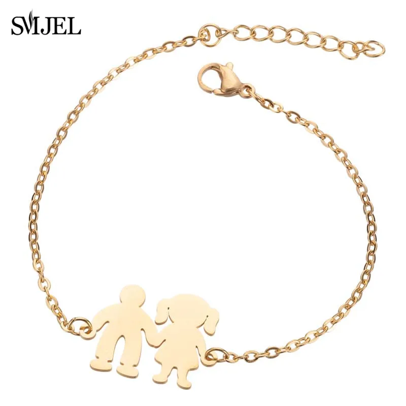 SMJEL браслеты с подвесками из нержавеющей стали, женские модные браслеты с изображением слона, головоломки, пятизвездочных девушек, браслеты для мальчиков и браслеты