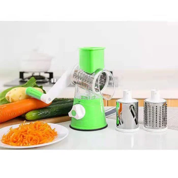 

Manual Vegetable Cutter Round Slicer Potato Carrot Grater Slicer 3pcs Stainless Steel Chopper Blades Kitchen Tool
