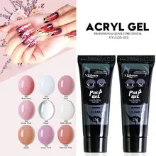Полигель акриловый полигель розовый белый металл с прозрачными кристаллами УФ светодиодный гель для дизайна ногтей советы для улучшения скольжения решение Быстрое расширение гель