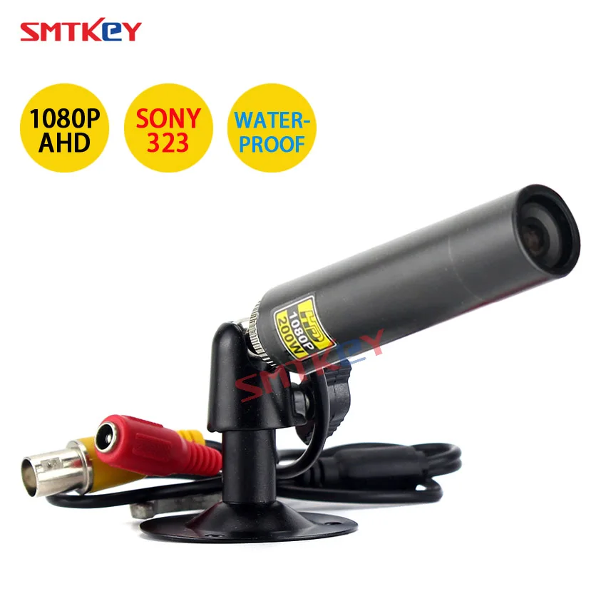 SMTKEY мини-камера высокой четкости 1080P SONY 323 сенсор AHD камера водонепроницаемая микро наблюдение маленькая черная металлическая пуля камера безопасности