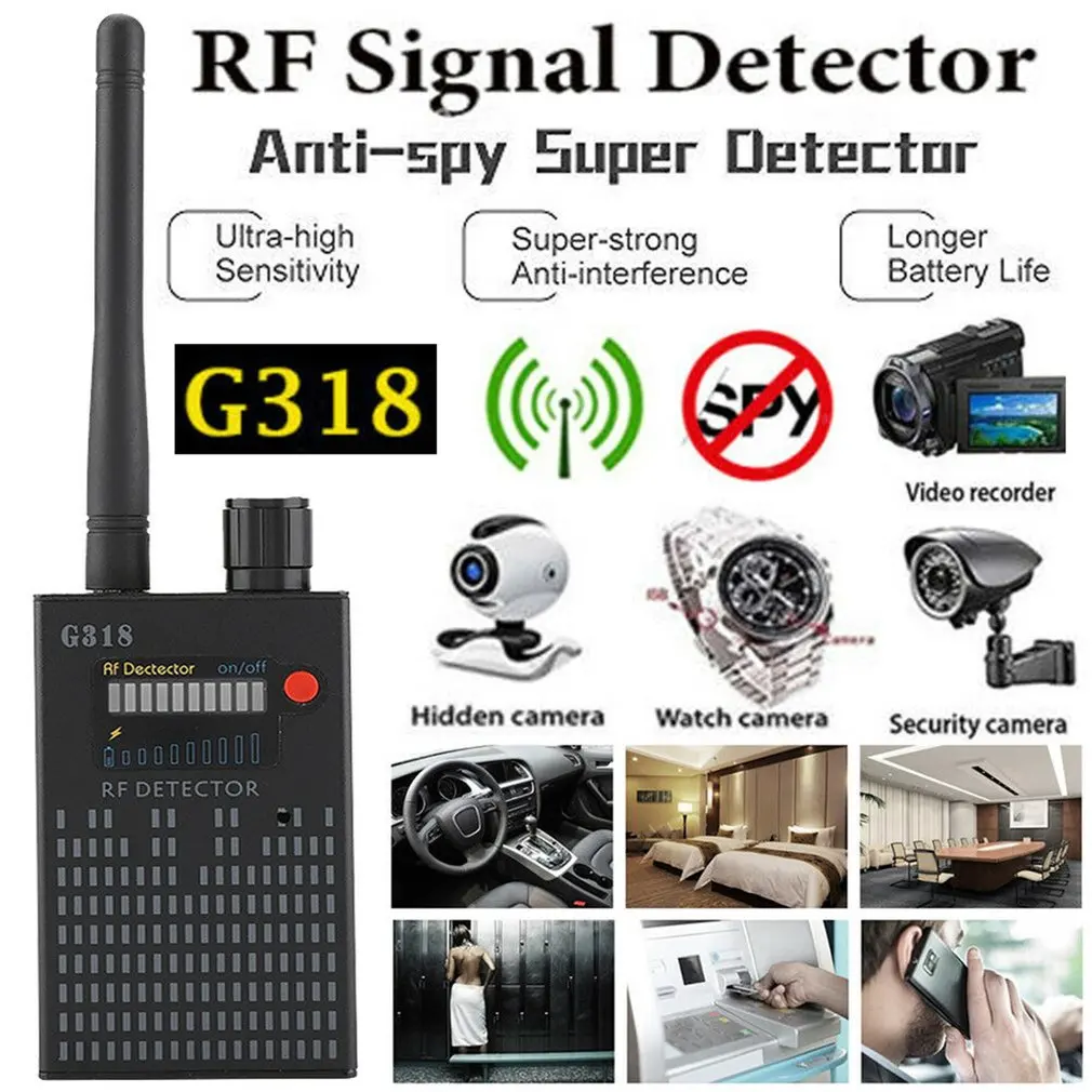 G318 Анти-шпион усиления сигнала детектор радиочастот шпион Ошибка gps трекер Трейсер с поиском искатель 2G 3g 4G Детектор
