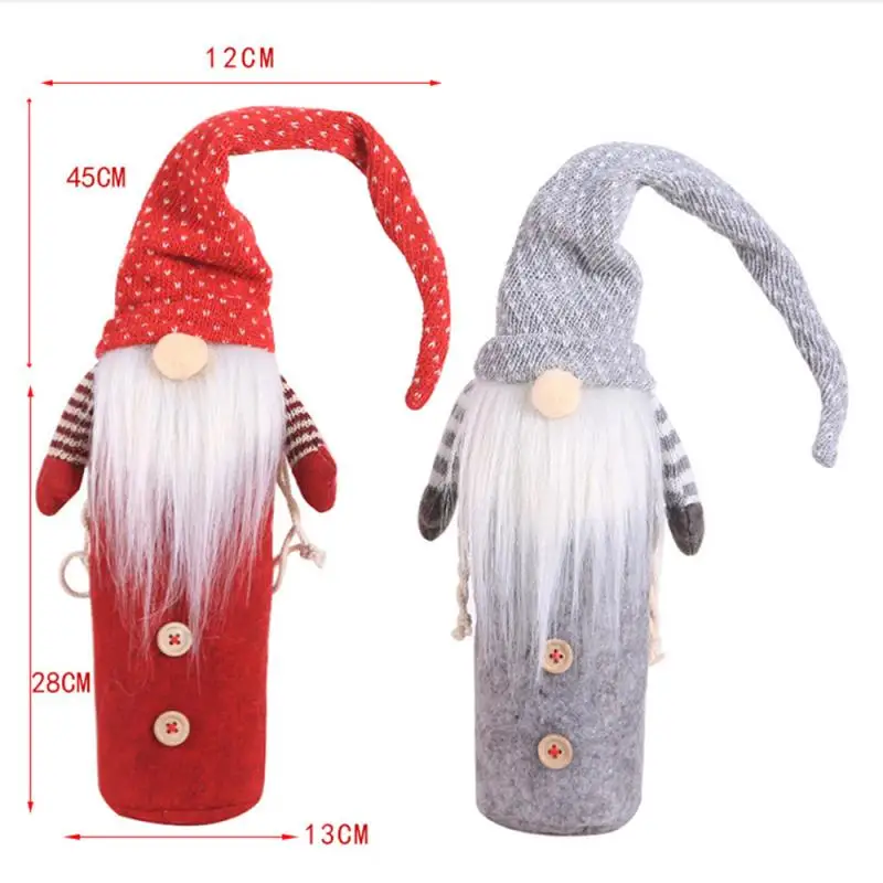 Christmas Decoration Forester Wine Bottle Cover Christmas Decoration for Home Red Wine Bottle Cover New Year Christmas Decors