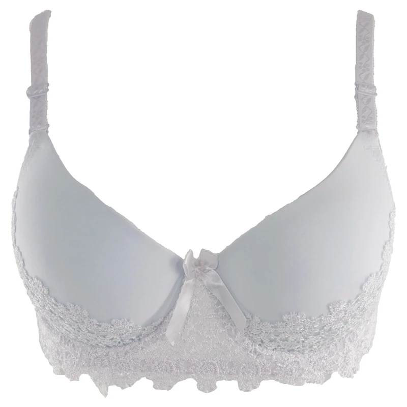 White Beauwear, сексуальное женское нижнее белье, бюстгальтер пуш-ап, чашечки B C, Цветочная кружевная вышивка, большой размер 38-48, однотонное нижнее белье, Топ - Цвет: White