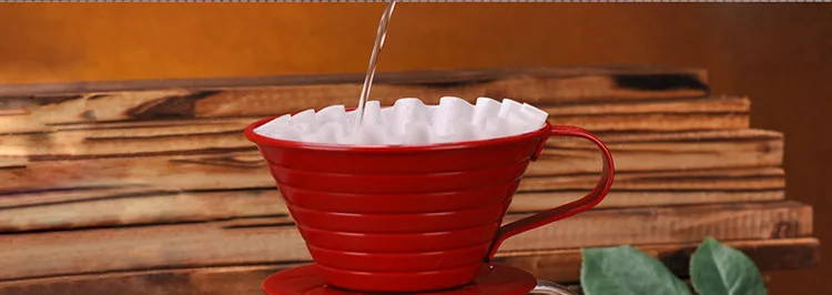 Empire DG-4 Hand Punch Coffee Filter Paper-Cake Wavy Style Filter Paper Circle Filter Cup Hourglass Filter Paper 50 PCs