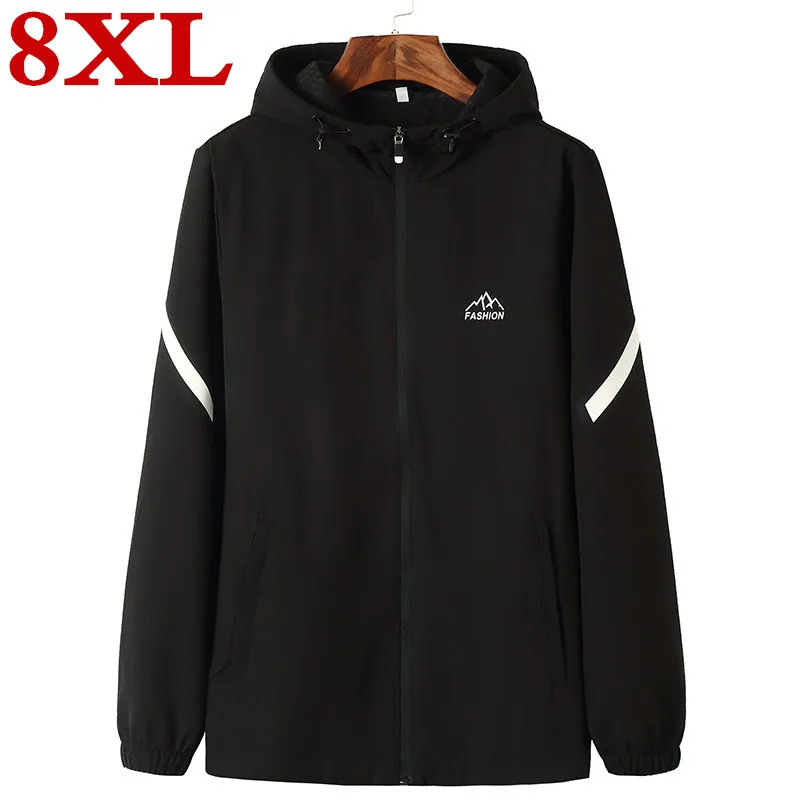 Весна и осень размера плюс Досуг 8xl 7xl 6xl новая куртка мужская Тонкая ветровка с