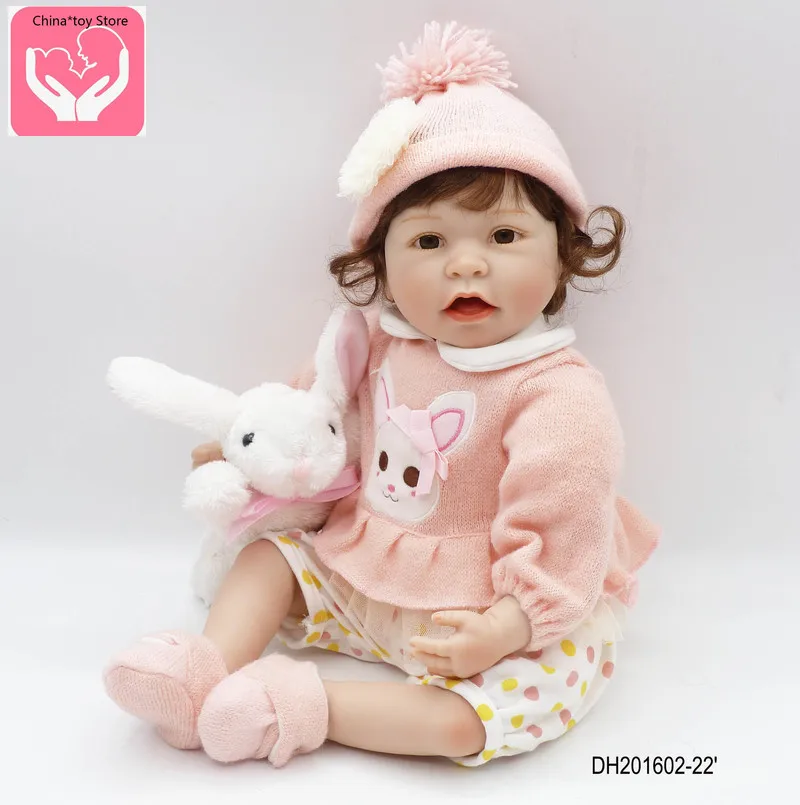 22-inch Hot-selling Plastic Female Baby Doll Limbs Movable Easter Baby Doll Simulation Doll Holiday Baby Doll with Clothing customcustom resealaed biodegradable garment bag compostable clothing bag biodegradable zip lock plastic bag