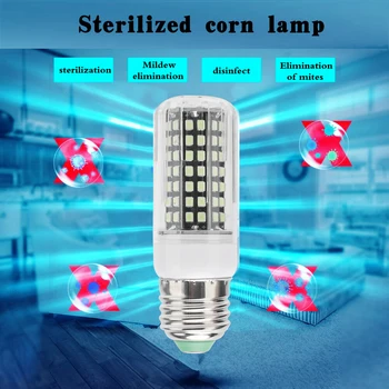 

UVC LED Bulb E27 UV LED Lamp 112 LEDs Desinfection Light Corn Bulb 110V 220V Ultraviolet Light Bactericidal Sterilization Lamp