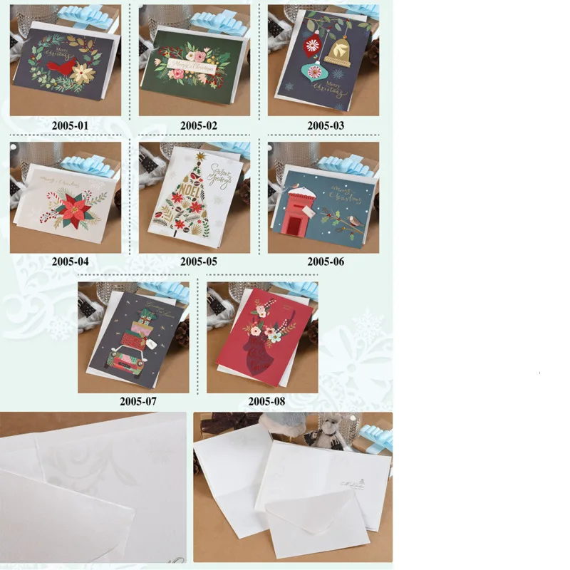  2pcs Originality Gift 3D Christmas Greeting Card Greeting Card Birthday Greetings Thanksgiving Card - 4.00039E+12
