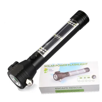 

Multi-functional Solar Flashlight USB Rechargeable Light XPE LED High Power Torch for Camping Safety