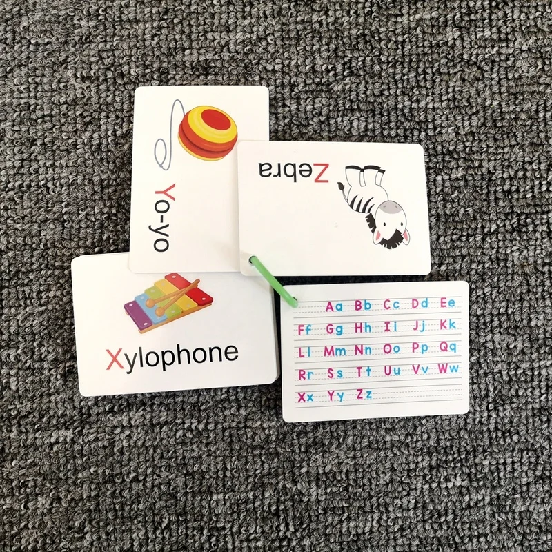 Детская карточка с буквами алфавита карманная флеш карта для обучения
