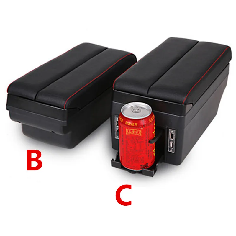 For Nissan Note armrest box USB Charging heighten Double layer