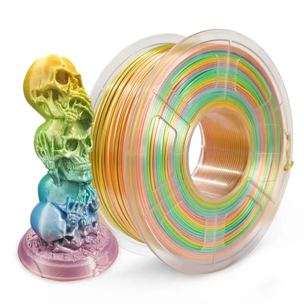 Silk PLA Filament 1kg Colorful Rainbow Silk Texture 1 75mm Tolerance 0 02mm 100 No Bubble