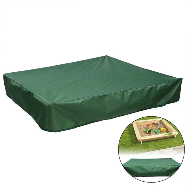Homokozó Burkolat, Négyzet Alakú Porálló Burkolat Húzózsinórral, Vízálló Medence Burkolatával, Zöld, 120 X Cm - Image 3