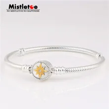 Mistletoe подлинный 925 пробы серебряный браслет со звездой без имени цепочка со змеей Подходит для европейских ювелирных изделий