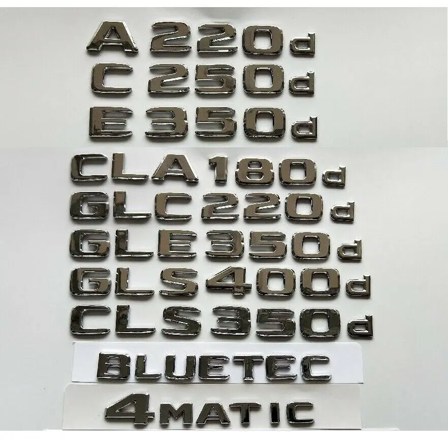 Плоская эмблема шрифта для A220d C220d C350d CLA180d CLS350d E200d E350d | Автомобили и мотоциклы