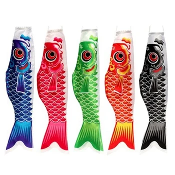 

Japanese Carp Windsock Streamer Fish Flag Kite Cartoon Fish Colorful Windsock Carp Wind Sock Flag Koinobori 150cm