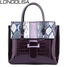 LONOOLISA Sac A основной Femme лакированная кожа женские ручные сумки для женщин серпантин роскошные сумки женские сумки дизайнерские Bolso