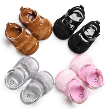 

Hot Sale Lovely Beach Sandals for Girls Baby Shoes PU Summer Soft Bottom Non-Slip Newborn Pre-walking Shoes 2019 New arrival M1