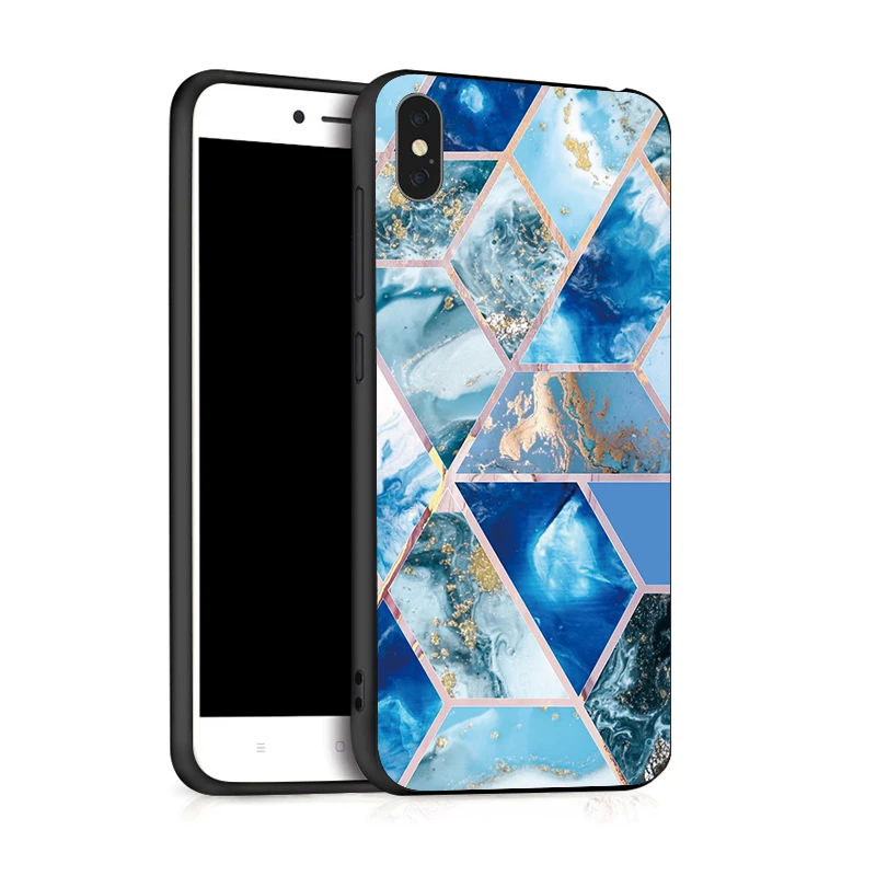 Marmer hitam Telepon Untuk Xiaomi Mi Redmi 6 PRO A2 Lite Note 7 K20 9T 7A 8 8T K30 Ponsel Housing Bag Cover Shell