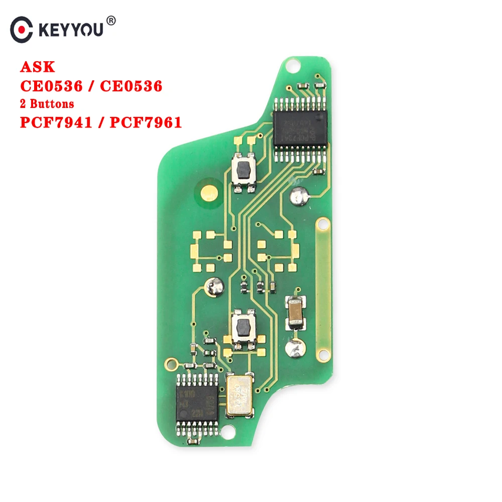 KEYYOU спросить ключи электронная схемная плата 2 кнопки CE0523 Ce0536 для peugeot 207 208 307 308 408 CITROEN C2 C3 C4 C5
