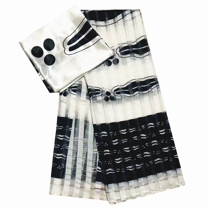 Органза шелк воск африканская ткань лента шелк мягкий материал Горячая Африканский шелк воск ткани для женщин платье - Цвет: MON106S11