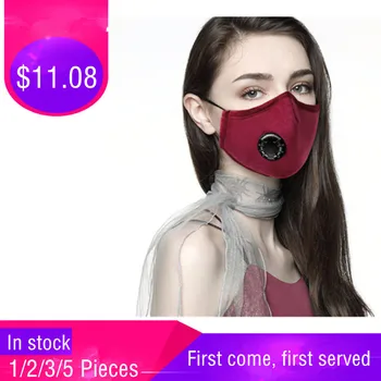 

1-5 pcs MOUTH MASK POLLUTION SMOKE MASK WITH EXHAUST VALVE + 10 FILTERS CARBON ACTIVATED, AIR, DUST - COTTON WASHABLE