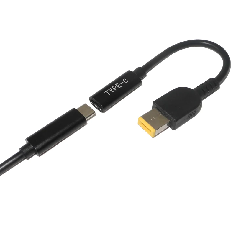 

Laptop DC Power Adapter Connector Plug Converter Cable Cord USB Type C Female to Square Plug Charger for Lenovo T460s E470 T450