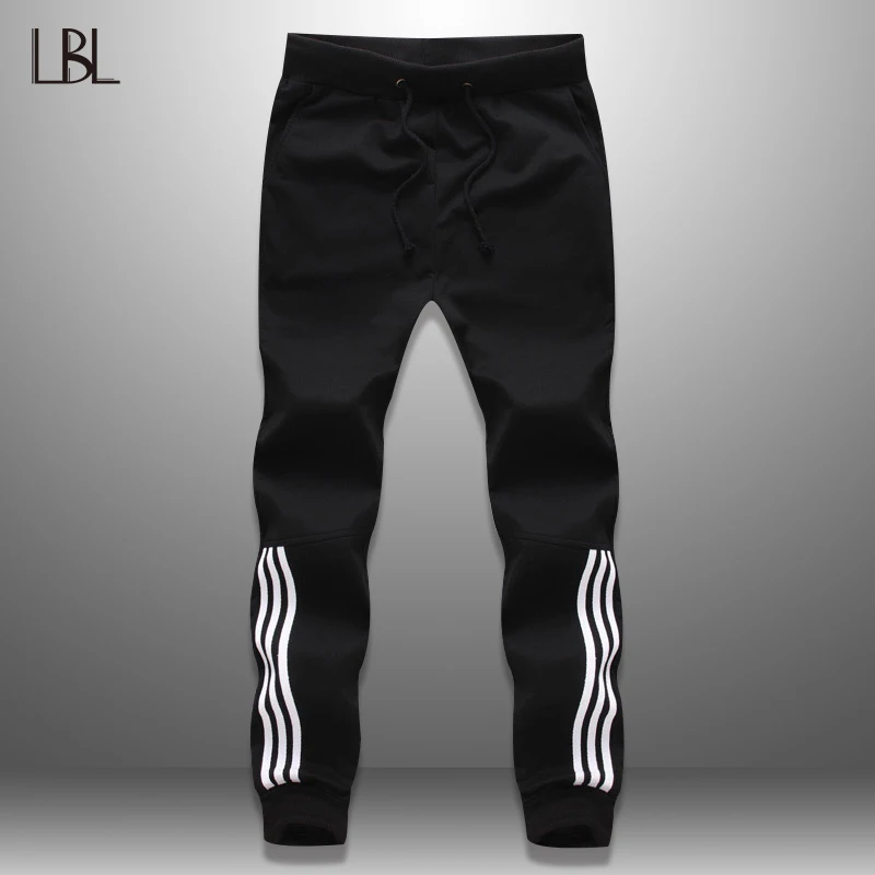 Baratos 2019 nuevos pantalones de chándal de moda para hombre Pantalones de chándal de algodón para hombre Pantalones de chándal a rayas para Hombre Ropa de gimnasios de talla grande 5XL
