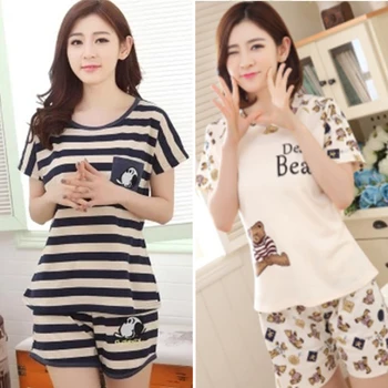 

Women New Pajamas Suits Lovely Home Suit Sleepwear Short Sleeve Pyjamas Comfortable Girl Spring And Summer Colthing