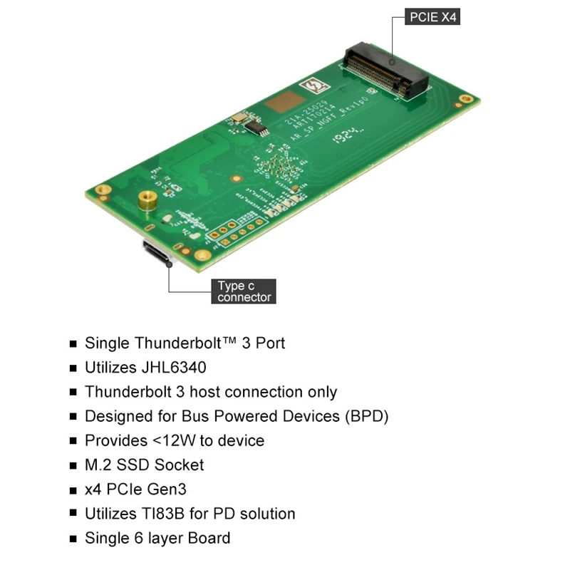 Портативный жесткий диск SSD Thunderbolt 3 M.2 к Usb type-C 3,1 NVMe PCIE алюминиевый корпус жесткого диска для M.2 M-Key
