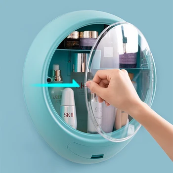 

Wall Hanging Makeup Storage Box Drawer-type Bathroom Makeup Organizer ABS Plastic Transparent Dustproof Cosmetics Box