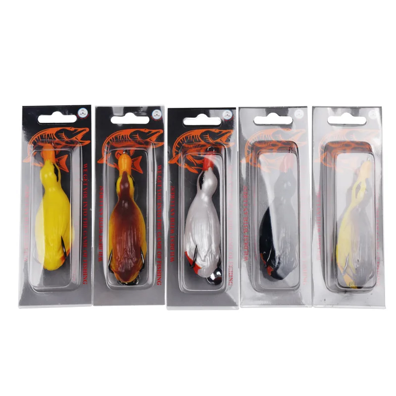 Bassland New Artificial Duck 21g With Spin Spoon Fishing Soft Lure PVC Bait 5 colour Kill Snakehead Fish Baits Fishing Tackle