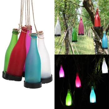 

2019 New product Solar Powered Lights LED Bottle Lamp Hanging Plastic Wine Bottle Decoration S7 #5