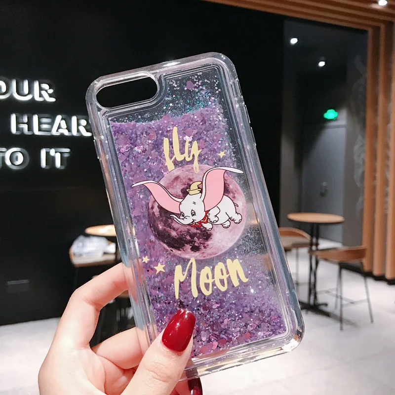 LISCN восхитительный чехол для телефона Dumbo для iPhone 6 6S Plus 7 8 Plus X XS XR Xs Max 11 Pro Max полная луна Блестящий Мягкий чехол для телефона