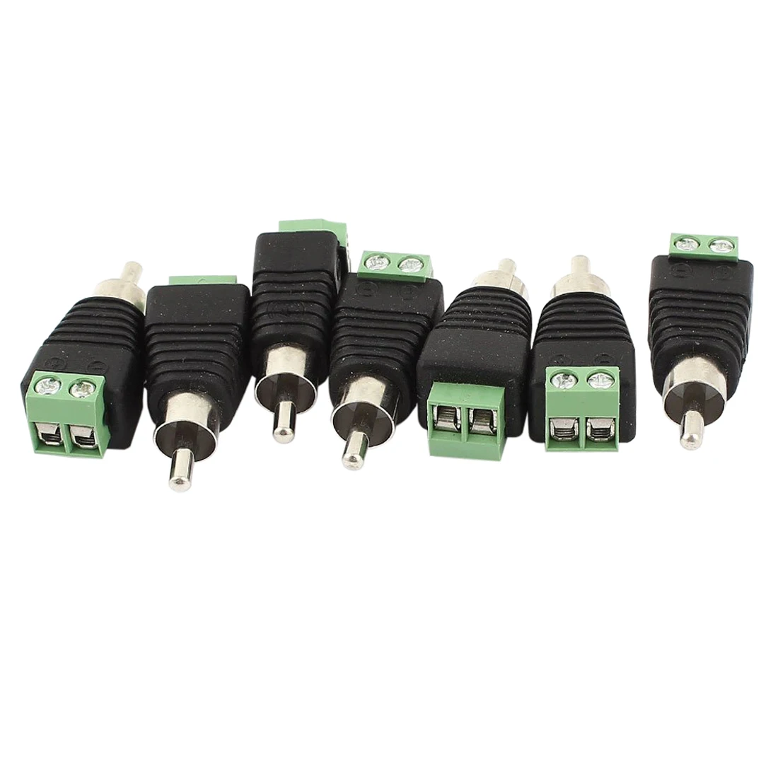 

7 x CCTV UTP Audio AV RCA Male, Video Connector Terminal Screw, Green, Black
