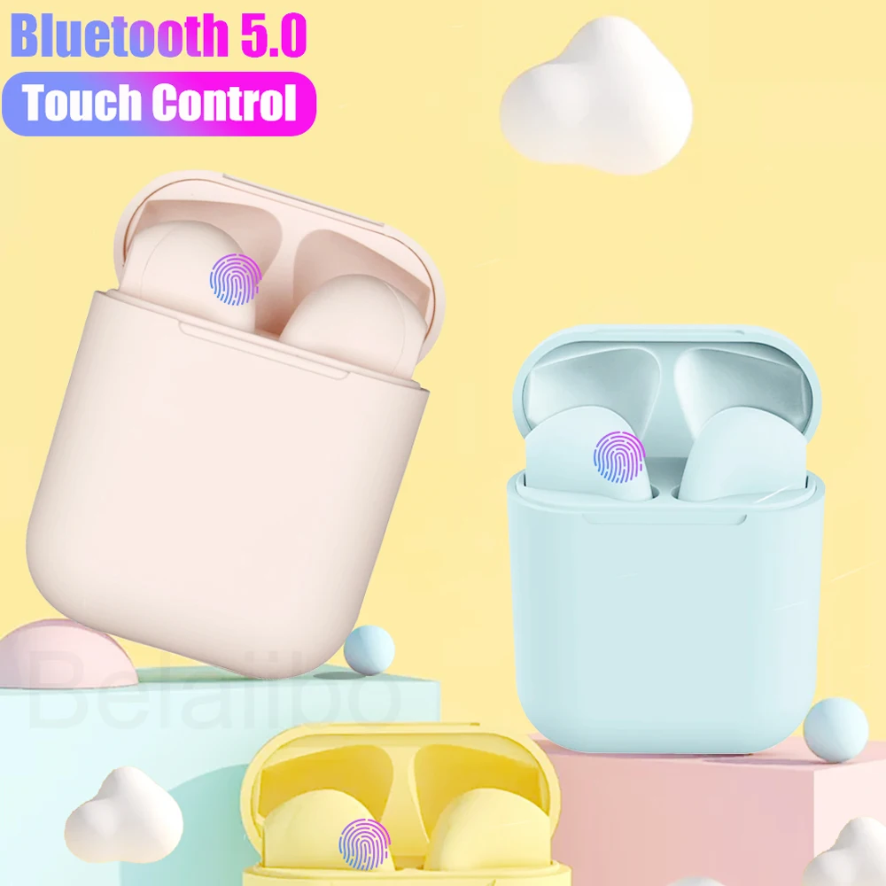 

2019 Original Macaron 12 tws in earphone Bluetooth 5.0 Wireless headphone Touch Pop-up sport earpiece headest for dropshipping