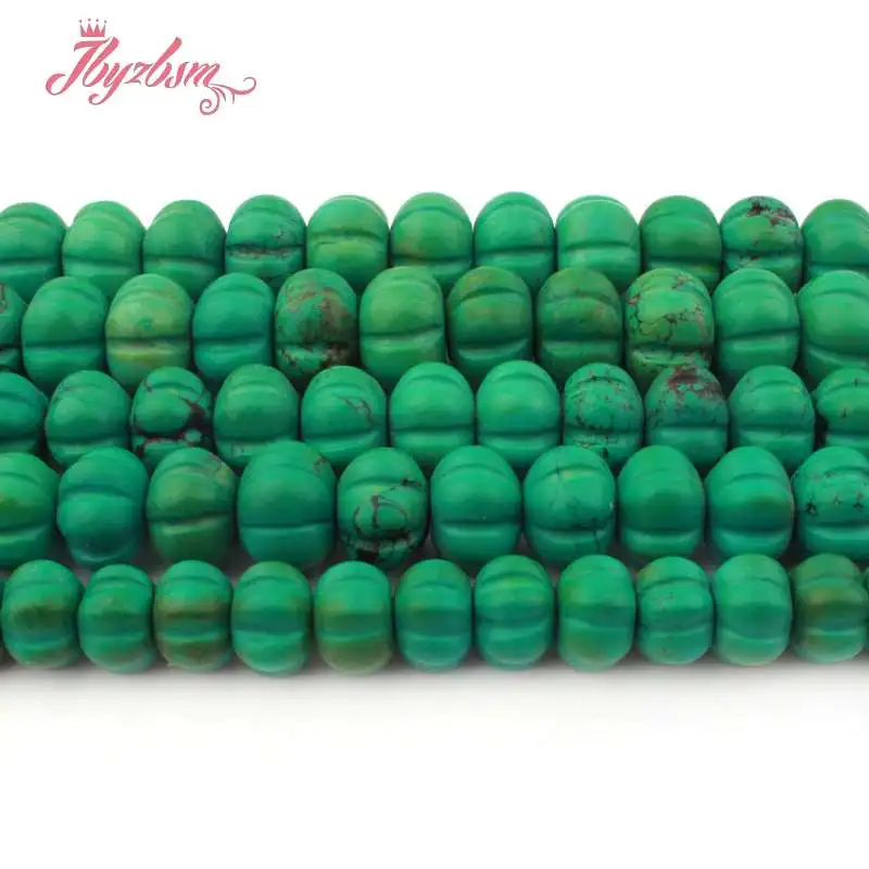 10x14,12x16,13x18mm Pumpkin GreenTurquoise Stone Loose Bead For DIY Necklace Bracelets Jewelry Making 15