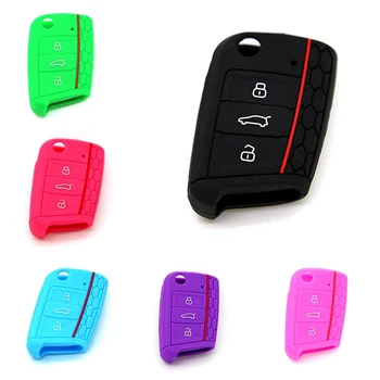 

Car Accessories Key Case Key Bag Key Cover For Golf 7 Mk7 Skoda Octavia A7 Silicone Key Portect Case Car-styling