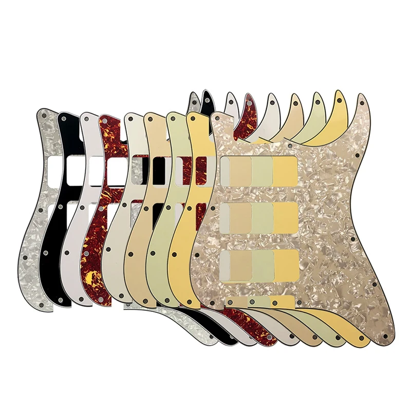 

Pleroo Great Quality Parts 3P90 Strat Guitar PICKGUARD For US 11 Screw Holes Strat 3P90S Humbucker Flame Pattern No Switch Hole