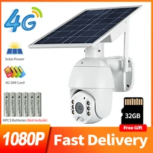 Zgwang 4g sim cartão 1080p câmera ip wi fi câmera de segurança ao ar livre onvif ptz cctv câmera painel solar bateria inteligente monitor segurança