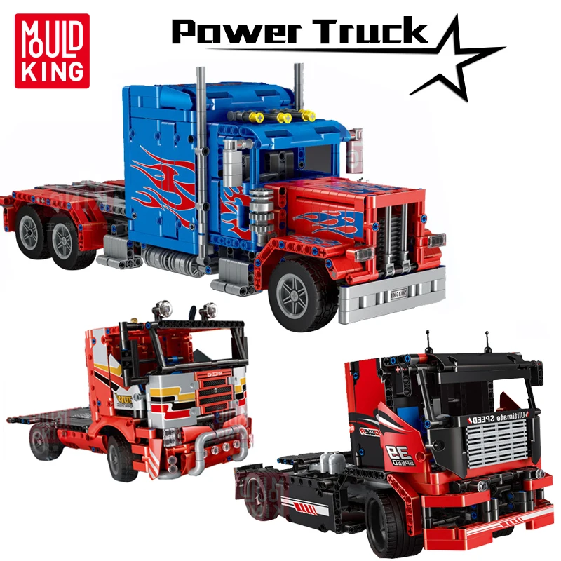 

MOC Lepining Technic Bricks The City Classic Peterbilt Heavy Container Truck Model kit Building Blocks Educational DIY Kids Toys