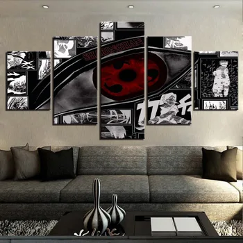

Modular Wall Art Pictures Canvas HD Printed Anime Painting Framed 5 Pieces Naruto Sharingan E Poster Modern Home Decor Room