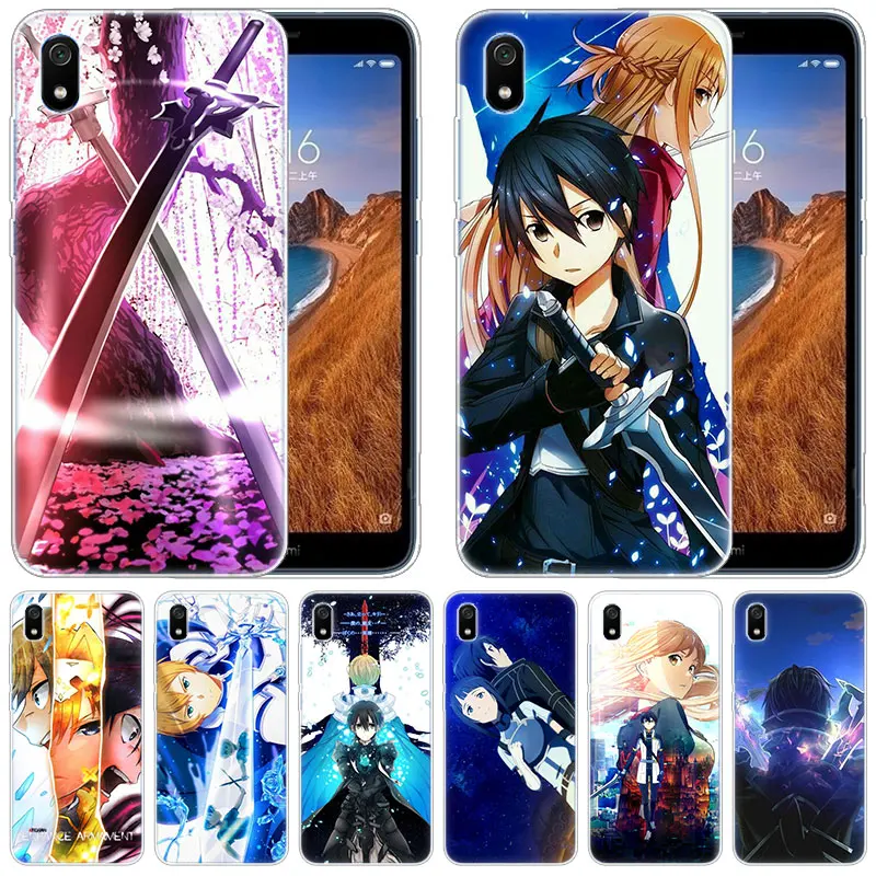 luxury Silicone Case Anime Sword Art Online for Xiaomi Redmi K20 Pro 7 7A 6 6A 4X 5 Plus S2 GO Note 8 4 Fashion | Мобильные телефоны