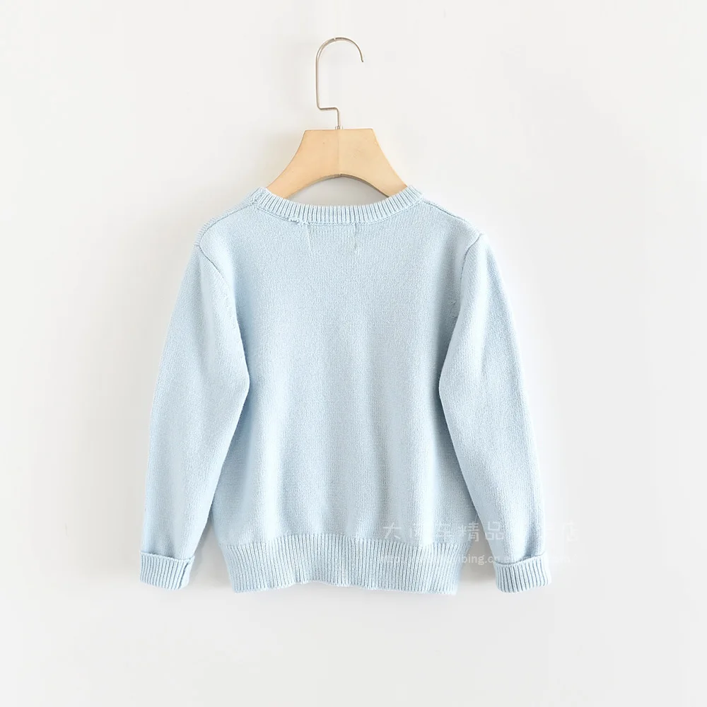 Новинка года; сезон осень; трикотажный пуловер с круглым воротником и рисунком радужной пони и пятиугольной звездой для девочек топы с длинными рукавами и круглым воротником с героями мультфильмов