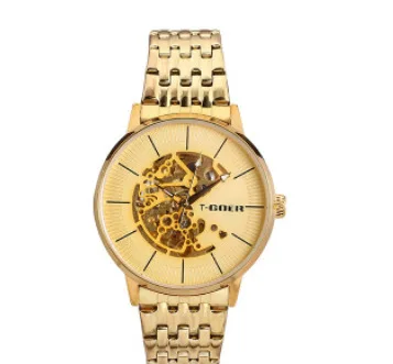 

Goer1 Fully Automatic Hollow out Analog Watch Men Steel Belt Watch Network Hot Table