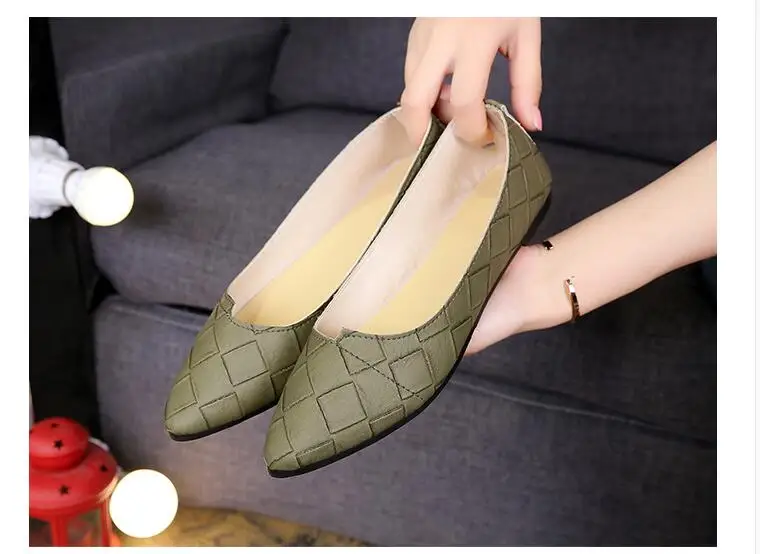 Повседневные балетки на плоской подошве Sapatos de Couro genuino Mulher Trabalho Mulheres туфли tamanho Maior
