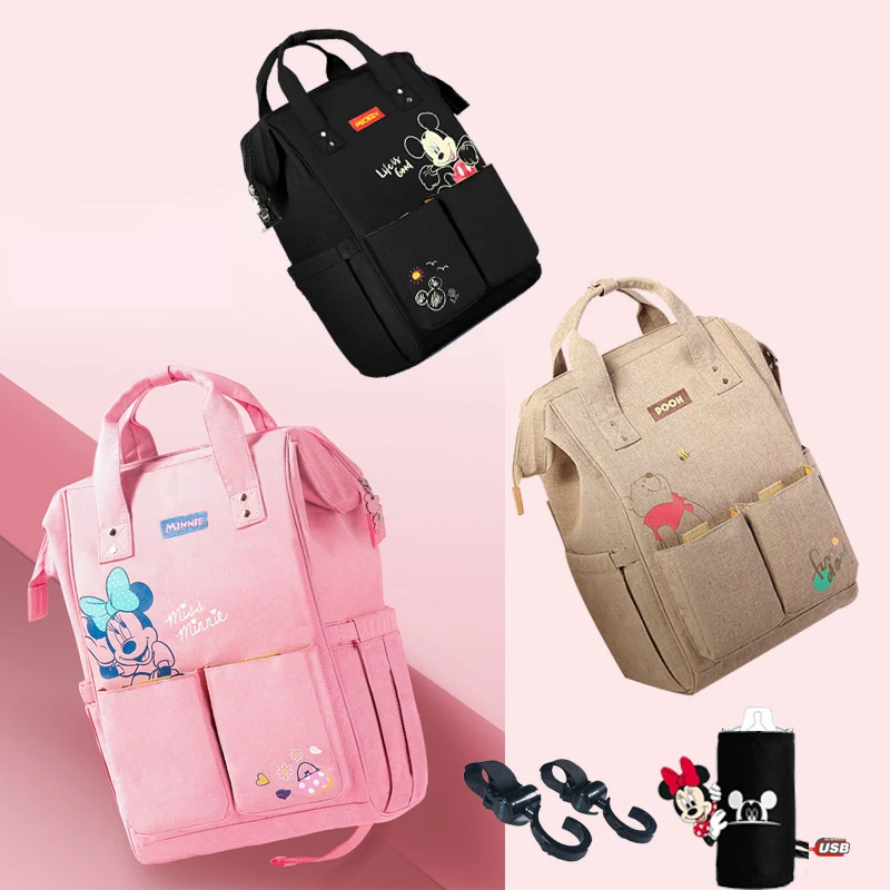 Disney Baby рюкзак подгузник Usb Мумия сумка коляска сумка большая емкость детские сумки для мамы многофункциональная сумка для беременных Новинка